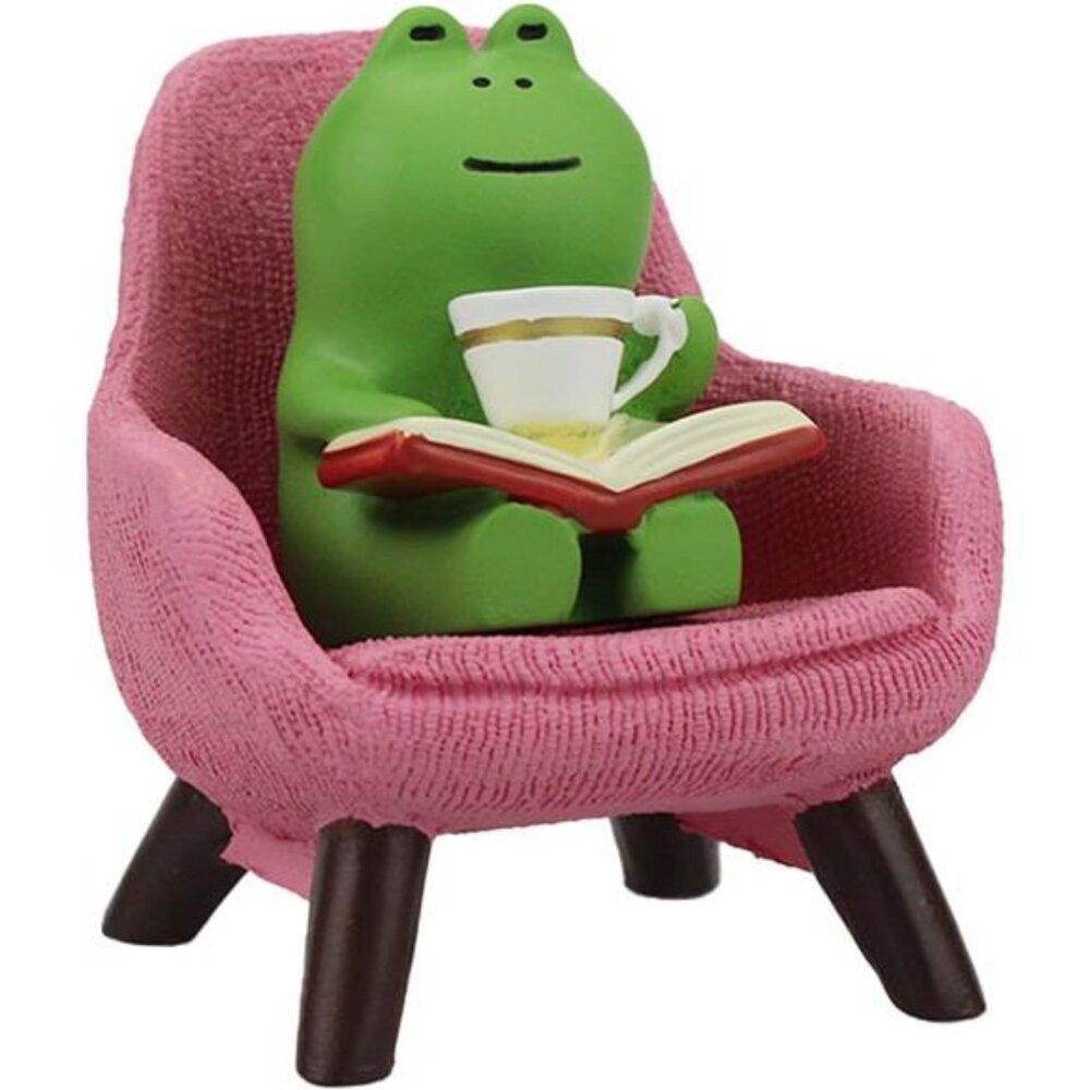 Mini Frog Figurines Desk Shelf Decor Cute Frog Gift for Frog Lovers Pink Sofa